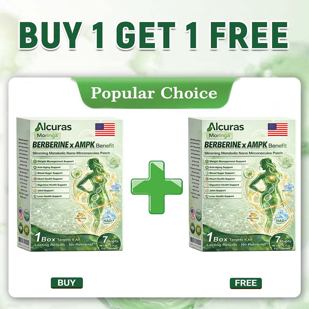 🌟 Alcuras™ Moringa x Berberine x AMPK 8-Benefit Slimming & Metabolic Nano Microneedle Patch us Just once a day Visible changes in 7 days For obesity, loose skin, diabetes, sleep apnea, joint issues, and more