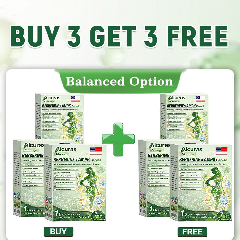 🌟 Alcuras™ Moringa x Berberine x AMPK 8-Benefit Slimming & Metabolic Nano Microneedle Patch us Just once a day Visible changes in 7 days For obesity, loose skin, diabetes, sleep apnea, joint issues, and more