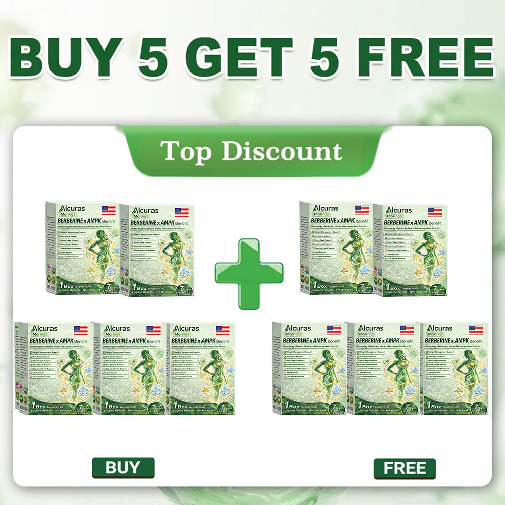 🌟 Alcuras™ Moringa x Berberine x AMPK 8-Benefit Slimming & Metabolic Nano Microneedle Patch us Just once a day Visible changes in 7 days For obesity, loose skin, diabetes, sleep apnea, joint issues, and more